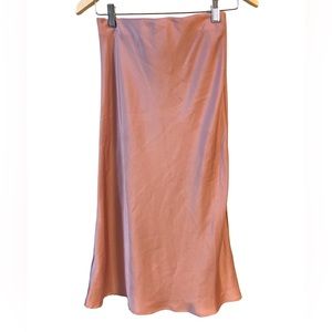 Silky Blush Pink Midi Skirt